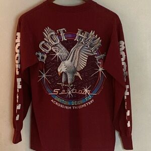 🌟VTG🌟 1995 FAMOUS BOOT HILL SALOON BIKE WEEK LONG SLEEVE BIKER TEE Sz. Med.
